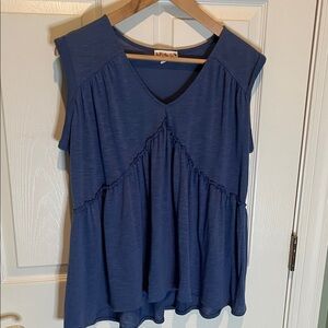 It's Our Time Royal Blue Ruffle Tank Top
